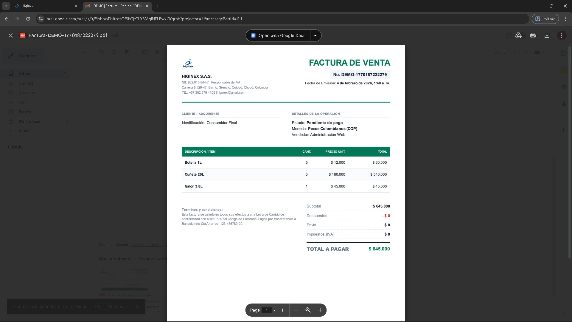 Email de Confirmación